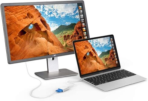 USB-C to VGA Adapter, USB 3.1 Type C (Thunderbolt 3) to VGA Converter Compatible with MacBook Pro, New MacBook, MacBook Air 2018, Dell XPS 13/15, Surface Book 2 and More (Gray) in Saudi Arabia