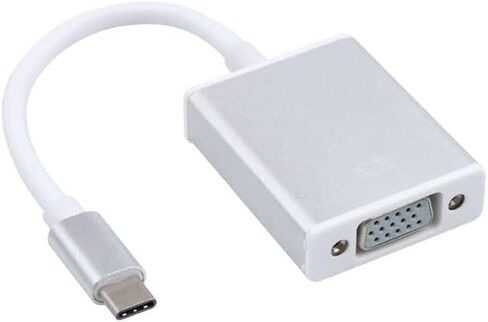 USB-C to VGA Adapter, USB 3.1 Type C (Thunderbolt 3) to VGA Converter Compatible with MacBook Pro, New MacBook, MacBook Air 2018, Dell XPS 13/15, Surface Book 2 and More (Gray) in Saudi Arabia