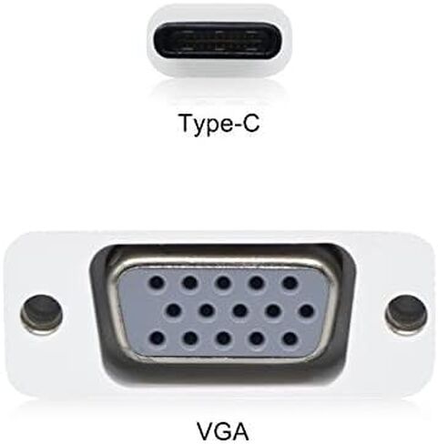 USB-C to VGA Adapter, USB 3.1 Type C (Thunderbolt 3) to VGA Converter Compatible with MacBook Pro, New MacBook, MacBook Air 2018, Dell XPS 13/15, Surface Book 2 and More (Gray) in Saudi Arabia