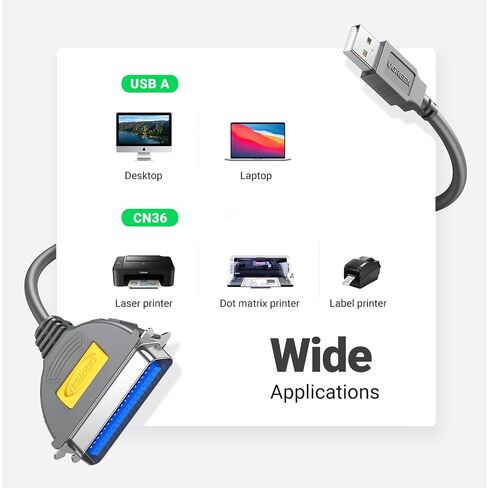 UGREEN USB to Parallel Port USB to IEEE1284 CN36 Centronics Printer Cable Adapter 10FT in Kuwait
