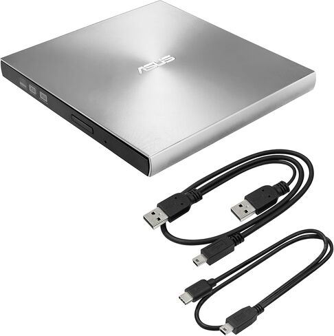 اسس محرك أقراص خارجي محمول اسس LITE USB 2.0 نحيف 8X DVD/Burner +/- Rewriter، متوافق مع كل من ماك وويندوز، اسود (SDRW-08D2S-U/BLK/G/AS) in Kuwait