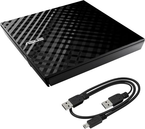 ASUS ASUS LITE Portable USB 2.0 Slim 8X DVD/ Burner +/- Rewriter External Drive, Compatible with both Mac & Windows, Black (SDRW-08D2S-U/BLK/G/AS) in Saudi Arabia