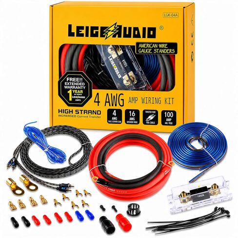 LEIGESAUDIO 0 Gauge Amp Wiring Kit Complete 0 AWG Amplifier Installation Wiring Kit - Car Subwoofer Wiring Kit Helps You Make Connections and Brings Power to Your Radio, Subwoofer and Speakers in Saudi Arabia