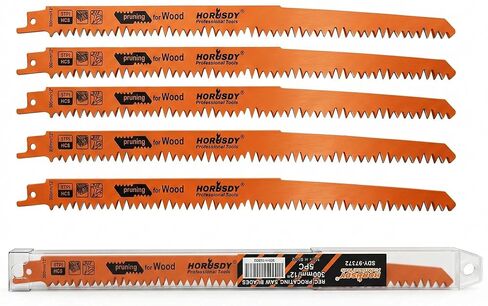 HORUSDY 12-Inch Wood Pruning Reciprocating Saw Blades, 5TPI Saw Blades - 5 Pack in Saudi Arabia