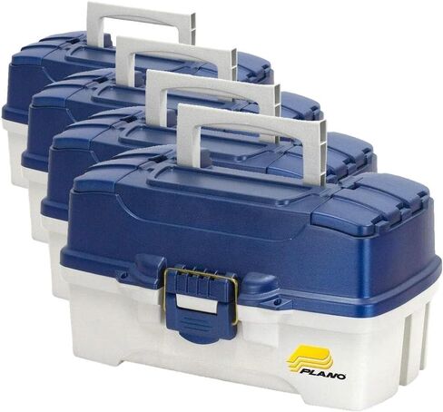 Plano 2-Tray Tackle Box with Dual Top Access, Blue Metallic/Off White, Premium Tackle Storage, 620206, One Size in Kuwait