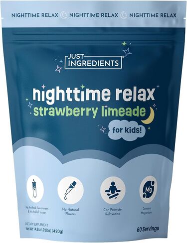 JUST INGREDIENTS Chai Nighttime Relax Drink Mix – 30 Servings | No Sugar Added | Magnesium, L-Theanine, Chamomile & Tart Cherry Extract | Supports Relaxation & Restful Evenings in Saudi Arabia