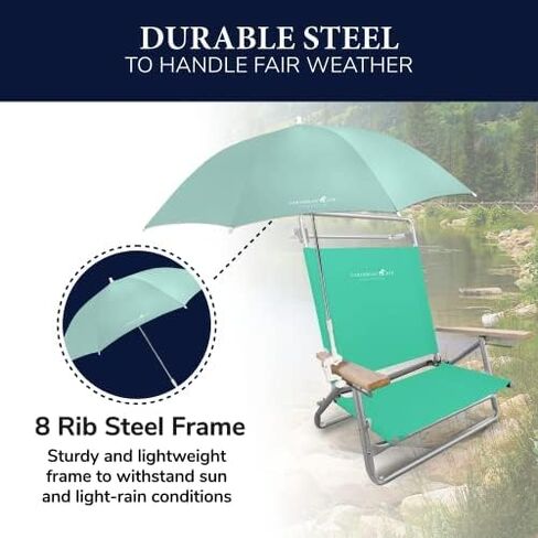 Caribbean Joe Beach Umbrella for Chair, Adjustable and Universal Clamp On Beach Umbrella with UV Protection, 48 Inch Arc in Saudi Arabia