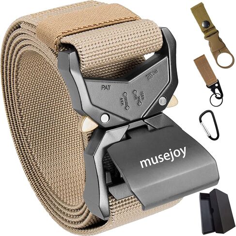 أحزمة MUSEJOY التكتيكية للرجال، حزام عمل شبكي من النايلون مقاس 1.5 بوصة مع حزام تكتيكي عالي التحمل سريع الفك in Saudi Arabia