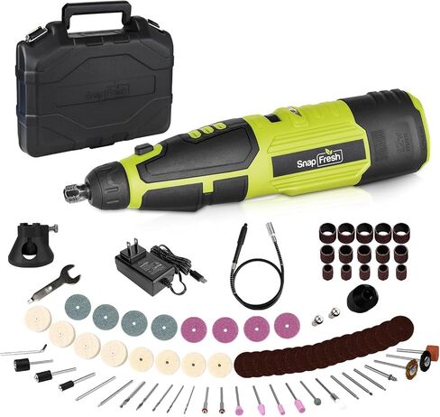 12V Cordless Rotary Tool Kit, 7 speeds, 77 Accessories, 2 attachments, Flex Shaft, Universal keyless chuck,1 hour Quick Charging, for Cutting, Sanding, Polishing, Drilling, Grinding,Carving in Saudi Arabia