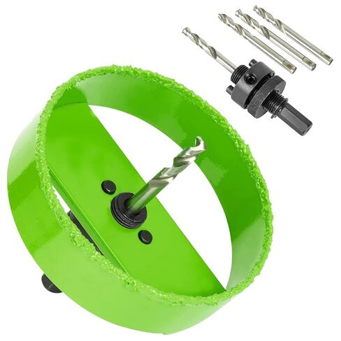 6-3/8 Hole Saw for 6" Recessed Lights, Carbide Grit Holes Saw Cutting Plaster Drywall Ceiling Sheetrock, Green in Saudi Arabia
