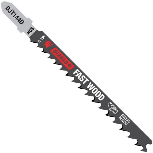 Diablo High Carbon Steel Jig Saw Blades for Wood - T-Shank - High Carbon Steel Tooth Design - 4" Length, 6 TPI, 5-Pack - DJT144D5 in Saudi Arabia