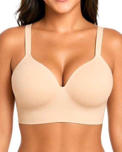 Ubras Supportive Wireless Shaping Bra, Seamless Push Up Bras for Back Smoothing in Saudi Arabia