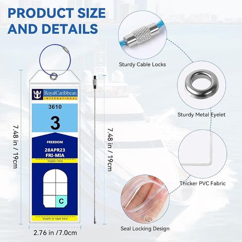 Luggage Tags for Suitcases 3 Pack Cruise Luggage Tags for Carnival, P&O, Costa, NCL & Princess Waterproof Reusable Cruise Ships Essentials Sturdy Clear Cruise Must Haves in Saudi Arabia