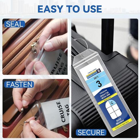 Luggage Tags for Suitcases 3 Pack Cruise Luggage Tags for Carnival, P&O, Costa, NCL & Princess Waterproof Reusable Cruise Ships Essentials Sturdy Clear Cruise Must Haves in Saudi Arabia