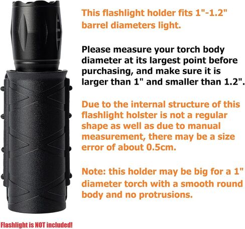 Flashlight Holder for Duty Belt Tactical MOLLE Torch Holster Rotatable Light Carry Case Pouch fit 1"-1.2" Diameter Flashlight for Police Leo Security Military in Saudi Arabia