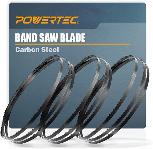 POWERTEC 56-1/8 بوصة × 1/4 بوصة × 6 شفرات منشار شريطي TPI للأعمال الخشبية، شفرات منشار شريطية لدلتا 28-180، 28-185، برو-تيك وأوهايو فورج 3 عجلات 10 بوصة، 1PK (13162) ) in Kuwait