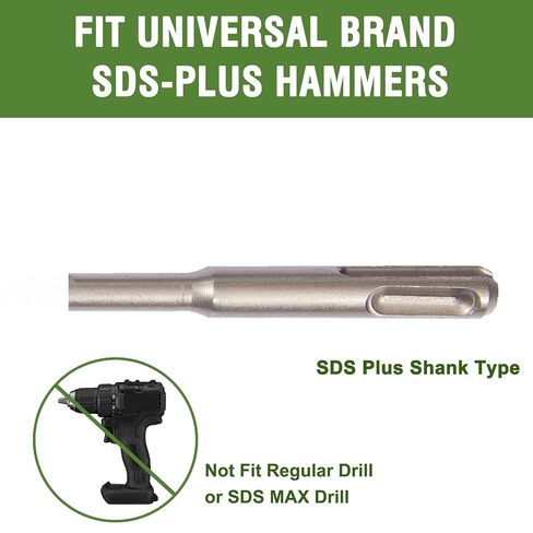 HLOFIZI 1-1/8" لقمة ثقب البناء 18" SDS Plus لقمة مثقاب مطرقة، 1-1/8 بوصة لقمة مثقاب خرسانية للكتل والطوب والحجر in Saudi Arabia
