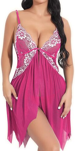 Lingerie for Women Babydoll Chemise Sexy Lingerie Sets Nightgown Lace Dress Sleepwear Teddy Outfits for Women in Saudi Arabia