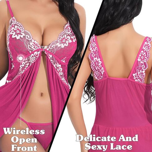 Lingerie for Women Babydoll Chemise Sexy Lingerie Sets Nightgown Lace Dress Sleepwear Teddy Outfits for Women in Saudi Arabia