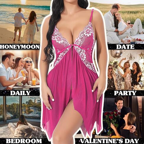 Lingerie for Women Babydoll Chemise Sexy Lingerie Sets Nightgown Lace Dress Sleepwear Teddy Outfits for Women in Saudi Arabia