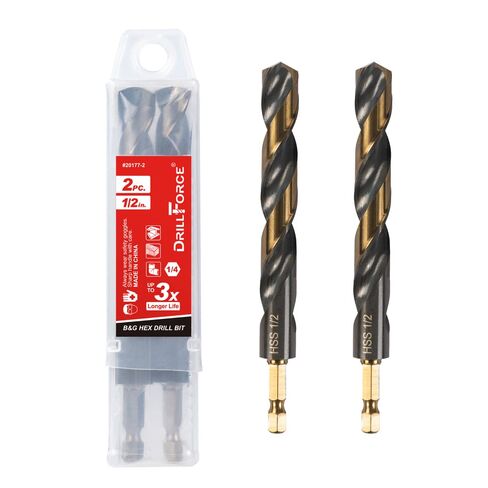 10PCS 7/64" Impact Drill Bit Set, Hex Drill Bit Set, Black Gold Drill Bits Set, HSS Quick Change Impact Driver Drill Bit Set for Copper, Aluminum, Zinc Alloy, Wood, Plastic in Saudi Arabia