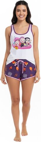 Bioworld KPop Demon Hunters Rumi, Mira & Zoey Tank Top & Shorts Womens Pajama Set in Saudi Arabia