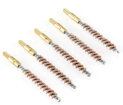 BOOSTEADY 5 Pcs Phosphor Bristle Bronze Bore Gun Cleaning Brush for Pistol Shotgun with 50 Professional Square Patches Multi-Caliber in Saudi Arabia