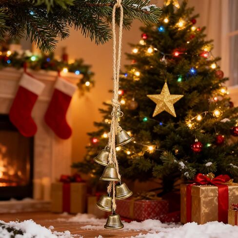 Christmas Bells for Decoration,Vintage Bells with Hanging Rope,Decorative Bell for Garland,Wreaths,Door, Home Decor,Christmas Tree (Key) in Saudi Arabia