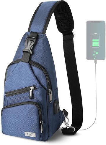 Crossbody Sling Bag Men Women, Casual Shoulder Backpack, Chest Daypack Satchel for Hiking Travel in Saudi Arabia