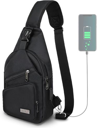 حقيبة كتف AMJ Crossbody للرجال، حقيبة ظهر كاجوال للكتف، حقيبة نهارية على الصدر للمشي لمسافات طويلة والسفر in Kuwait