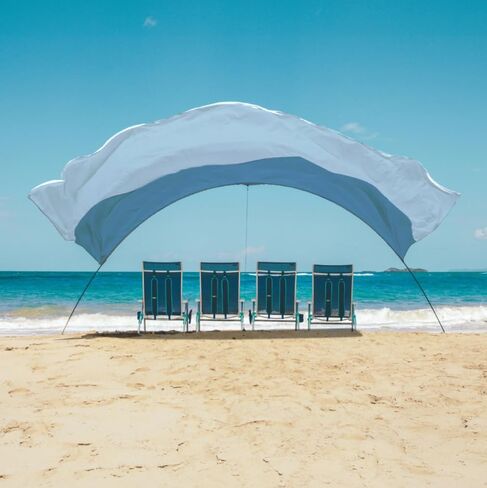 Shibumi Shade Mini®, World's Best Beach Shade, The Original Wind-Powered® Beach Canopy, Provides 75 Sq. Ft. of Shade, Compact & Easy to Carry, Sets up in 2 Minutes, Designed & Sewn in America in Saudi Arabia