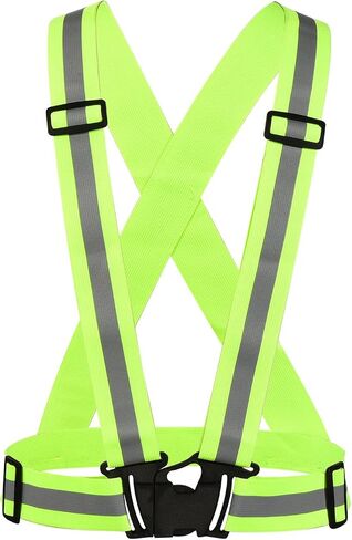 M METERXITY Reflective Vest - Adjustable Strip, High Visibility Safety Reflector Tape Safety Gear, Apply to Cycling Running Night Walking(1.5", Dark Green) in Kuwait