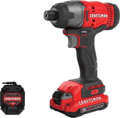 CRAFTSMAN Cordless 1/4 Impact Driver with 2 Ah Lithium Ion Battery, Charger and PH2 Screwdriving Bit, LED Light, High Torque, Variable Speed, 2900 RPM (CMCF801D1) in Saudi Arabia