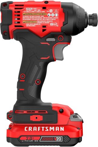 CRAFTSMAN Cordless 1/4 Impact Driver with 2 Ah Lithium Ion Battery, Charger and PH2 Screwdriving Bit, LED Light, High Torque, Variable Speed, 2900 RPM (CMCF801D1) in Saudi Arabia