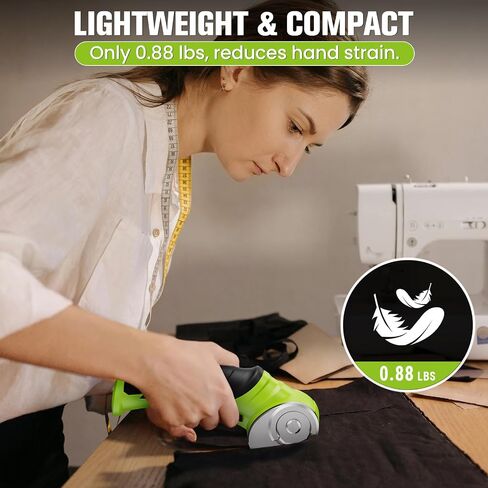 Goodjob 4V Cordless Electric Scissors Box Cutter | Rechargeable Cutting Tool with 4 SK5 Blades for Cardboard Fabric Leather Carpet Upholstery 2000mAh Battery Safety Lock in Kuwait