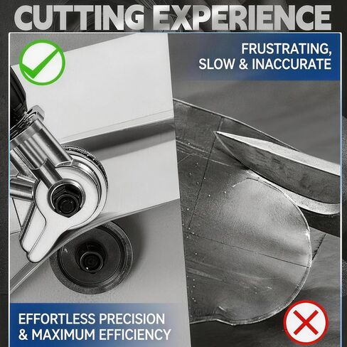 Upgraded Electric Drill Plate Cutter, Metal Nibbler Drill Attachment,Sheet Metal Cutter Tool with Adapter for Cutting Various Metals Materials Such As Aluminum,Steel,Copper,Iron（Work Gloves） ﻿ in Kuwait
