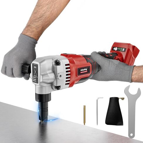 MtiolHig Cordless Metal Nibbler Compatible with DeWalt 20V Battery,18-Gauge Electric Nibbler with Assist Handle & 2 Blades, 1900RPM Brushless Metal Cutter for Stainless Steel, Aluminum(Tool Only) in Saudi Arabia