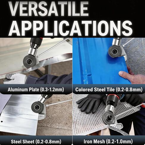 Upgraded Electric Drill Plate Cutter, Metal Nibbler Drill Attachment,Sheet Metal Cutter Tool with Adapter for Cutting Various Metals Materials Such As Aluminum,Steel,Copper,Iron（Work Gloves） ﻿ in Kuwait