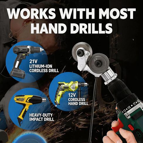 Upgraded Electric Drill Plate Cutter, Metal Nibbler Drill Attachment,Sheet Metal Cutter Tool with Adapter for Cutting Various Metals Materials Such As Aluminum,Steel,Copper,Iron（Work Gloves） ﻿ in Kuwait