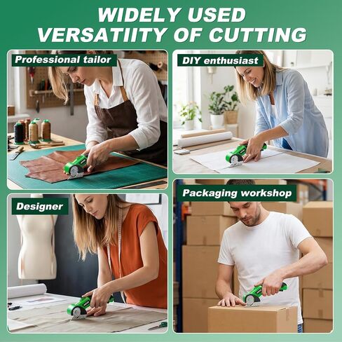 Electric Cardboard Cutter, Cordless Electric Scissors, 4V Electric Box Cutter with 2 Blades, Safety Lock & LED Light, Powerful Cutting for Cardboard Box, Plastic, Leather, Fabric in Kuwait