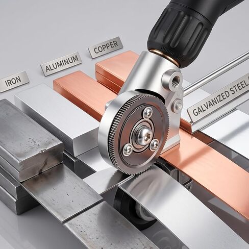 Metal Sheet Cutter Drill Attachment - Electric Shears Nibbler for Iron, Steel, Copper, Aluminum - Heavy Duty Metal Cutting Tool for Power Drill | Great for DIY projects — quickly cuts thin flat metal sheets and metal mesh. in Kuwait