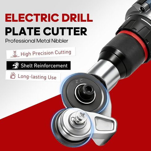 Sheet Metal Cutter Metal Nibbler Drill Attachment – Turn Your Power Drill into a Precision Sheet Metal Cutter, Double-Cut Design for Fast, Clean Cuts on Steel, Aluminum & Roofing Panels in Kuwait