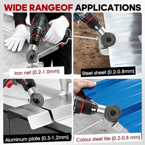 Sheet Metal Cutter Metal Nibbler Drill Attachment – Turn Your Power Drill into a Precision Sheet Metal Cutter, Double-Cut Design for Fast, Clean Cuts on Steel, Aluminum & Roofing Panels in Kuwait