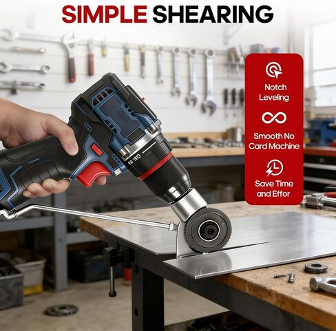 Sheet Metal Cutter Metal Nibbler Drill Attachment – Turn Your Power Drill into a Precision Sheet Metal Cutter, Double-Cut Design for Fast, Clean Cuts on Steel, Aluminum & Roofing Panels in Kuwait