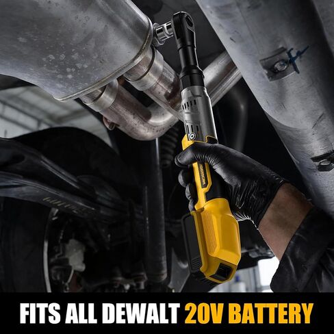 3/8" Cordless Ratchet Wrench for Dewalt 20V Battery(Tool Only),75FT-LBS(102N.m) Extended Electric Ratchet Wrench Set with Variable Speed, LED Light, 1/4"&1/2" Adapter,3" Extension Bar in Kuwait
