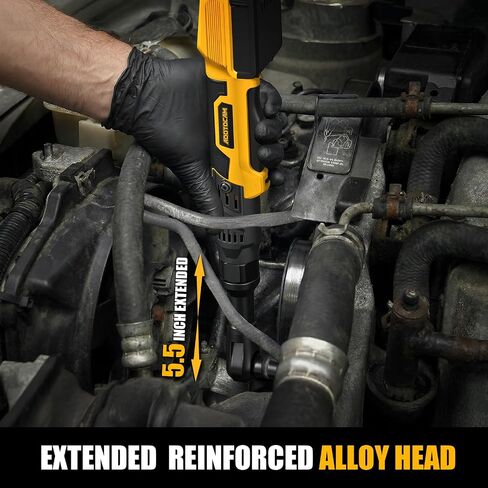 3/8" Cordless Ratchet Wrench for Dewalt 20V Battery(Tool Only),75FT-LBS(102N.m) Extended Electric Ratchet Wrench Set with Variable Speed, LED Light, 1/4"&1/2" Adapter,3" Extension Bar in Kuwait