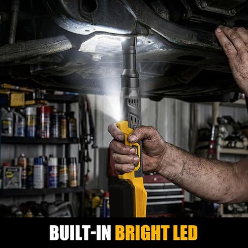 3/8" Cordless Ratchet Wrench for Dewalt 20V Battery(Tool Only),75FT-LBS(102N.m) Extended Electric Ratchet Wrench Set with Variable Speed, LED Light, 1/4"&1/2" Adapter,3" Extension Bar in Kuwait