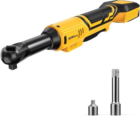 3/8" Cordless Ratchet Wrench, For Dewalt 20V Battery | 45 Ft-Lbs Extended Electric Ratchet, Variable Speed, 1/4" Adapters, 3" Extension Bar, Bare Tool Only in Kuwait