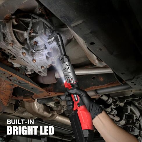 3/8" Cordless Ratchet Wrench for Milwaukee 18V Battery(Tool Only),75FT-LBS(102N.m) Extended Electric Ratchet Wrench with Variable Speed, LED Light, 1/4"&1/2" Adapter,3" Extension Bar in Kuwait