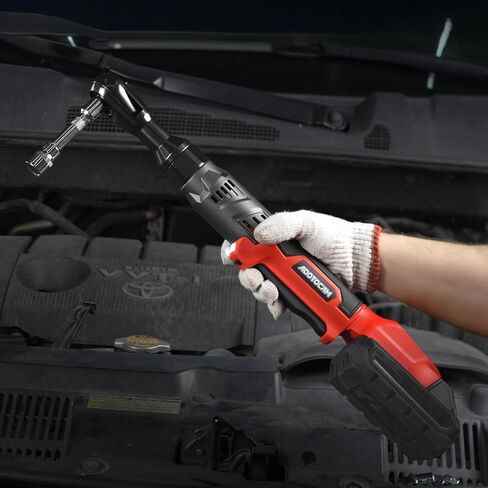 3/8" Cordless Ratchet Wrench for Milwaukee 18V Battery(Tool Only),75FT-LBS(102N.m) Extended Electric Ratchet Wrench with Variable Speed, LED Light, 1/4"&1/2" Adapter,3" Extension Bar in Kuwait
